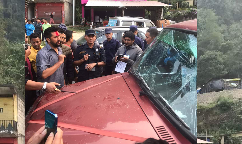 रवि लामिछानेको टोलीमाथि गठबन्धनबाट आक्रमण, कुटपिट र गाडी तोडफोड गरेको आरोप